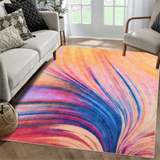 Garvee Large Area Rug 9x12 Washable Floor Carpet for Living Room, Low Pile Modern Stain Resistant Rug, Non-Slip Abstract Rug, Soft Foldable Rug for Bedroom, Nursery Room, Pastel Pink and Blue - Pastel Pink & Blue