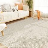Garvee 10x13 Large Anti-Slip Modern Farmhouse Area Rug Washable Non-Shedding Braided Print Throw Rug Foldable Low Pile Soft Indoor Accent Rug for Playroom Office Bedroom, Beige - Beige
