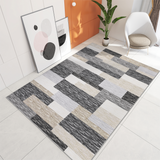 Garvee Machine Washable Area Rugs 5x7 Modern Geometric Floor Carpet, Stain-Resistant Low Pile Throw Rug with Non-Slip Backing, Contemporary Accent Carpet for Kitchen, Office, Gray Camel - Gray Camel