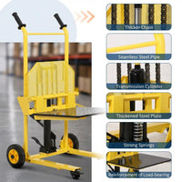 Garvee Hydraulic Material Lift, 440Lbs 36" Max Lift, Pallet Stacker Winch Stacker, Forklift, Truck Dolly, Pallet Jack, with Steel Platform, Yellow