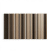 Garvee Set of 8 Modern 3D Fluted Acoustic Wood Slat Wall Panels 47.2" x 11.8" Soundproof Decorative Panels for Home Theater, Office, Studio and Interior Walls, Walnut