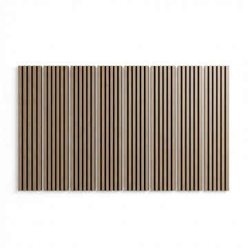 Garvee Set of 8 Modern 3D Fluted Acoustic Wood Slat Wall Panels 47.2" x 11.8" Soundproof Decorative Panels for Home Theater, Office, Studio and Interior Walls, Walnut