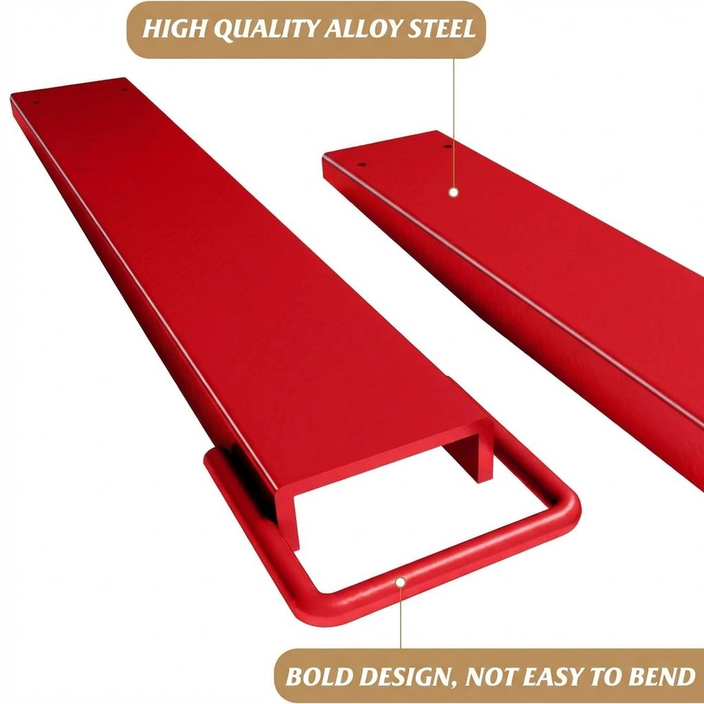 Garvee 72" Heavy Duty Steel Forklift Extensions for 4.5" Wide Forks, Warehouse, Farm, Construction, Heavy Duty Alloy Steel, Rust Resistant, Powder Coated