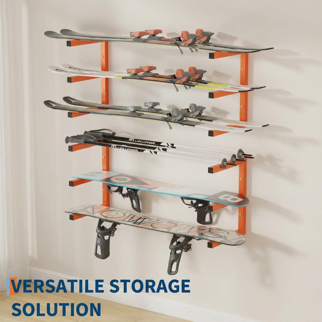 Garvee Heavy Duty Steel Lumber Storage Rack Set – 3-Tier Wall Mounted Organizer Shelf – 600LBS Total Capacity – Space Saving for Garage, Rack, Workshop – Easy Installation – Orange – 2 Pack