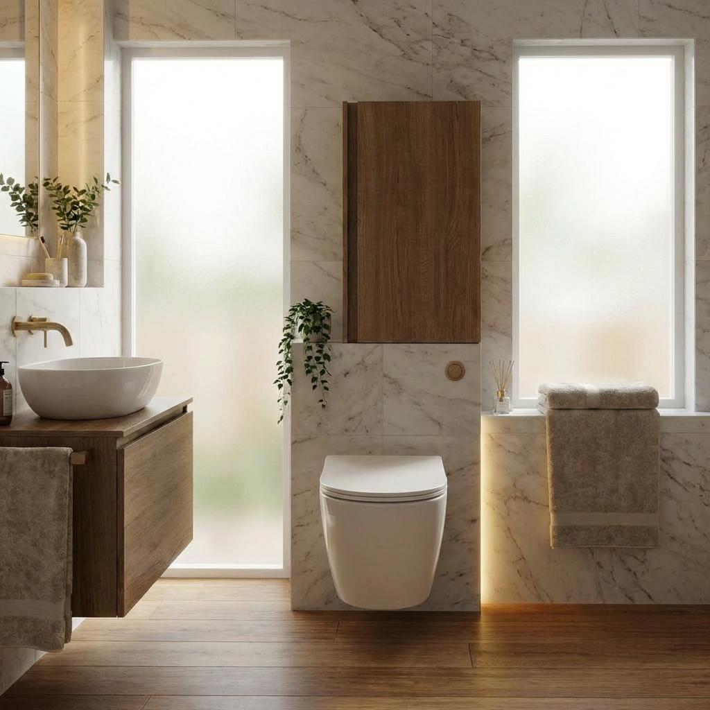 Garvee Modern Wall-Mounted Toilet with Ultra Thin Cover, Easy Clean Ceramic, Space Saving, White