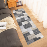 Garvee Washable Area Rugs 2x6 Modern Geometric Runner Rugs with Non-Slip Backing, Stain-Resistant Low Pile Throw Rug, Contemporary Accent Carpet for Hallway, Entryway, Gray Camel - Gray Camel