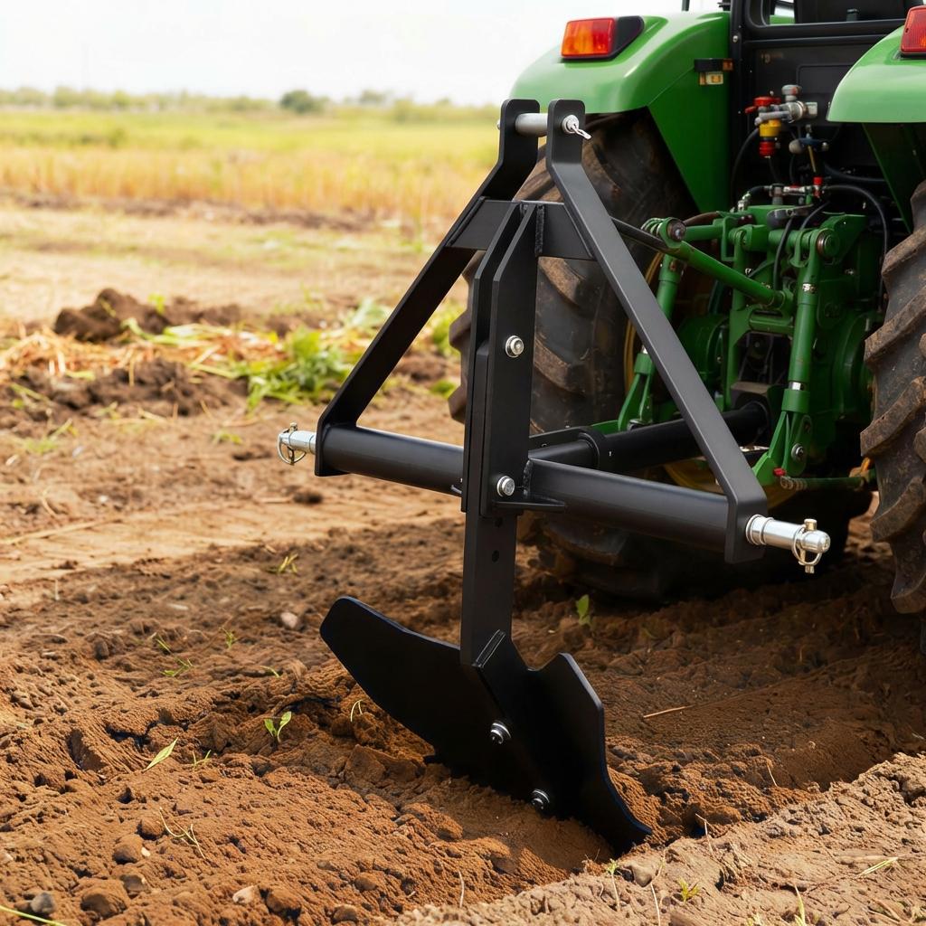 Garvee Heavy Duty Middle Buster Plow for Category 1, 3-Point Quick Hitch Tractor – Adjustable Subsoiler for Furrowing, Root Crop Harvest, Soil Breaking, Irrigation – Powder-Coated Steel Attachment, Black