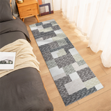 Garvee Washable Area Rugs 2x6 Modern Geometric Runner Rugs with Non-Slip Backing, Stain-Resistant Low Pile Throw Rug, Contemporary Accent Carpet for Hallway, Entryway, Gray Green - Gray Green