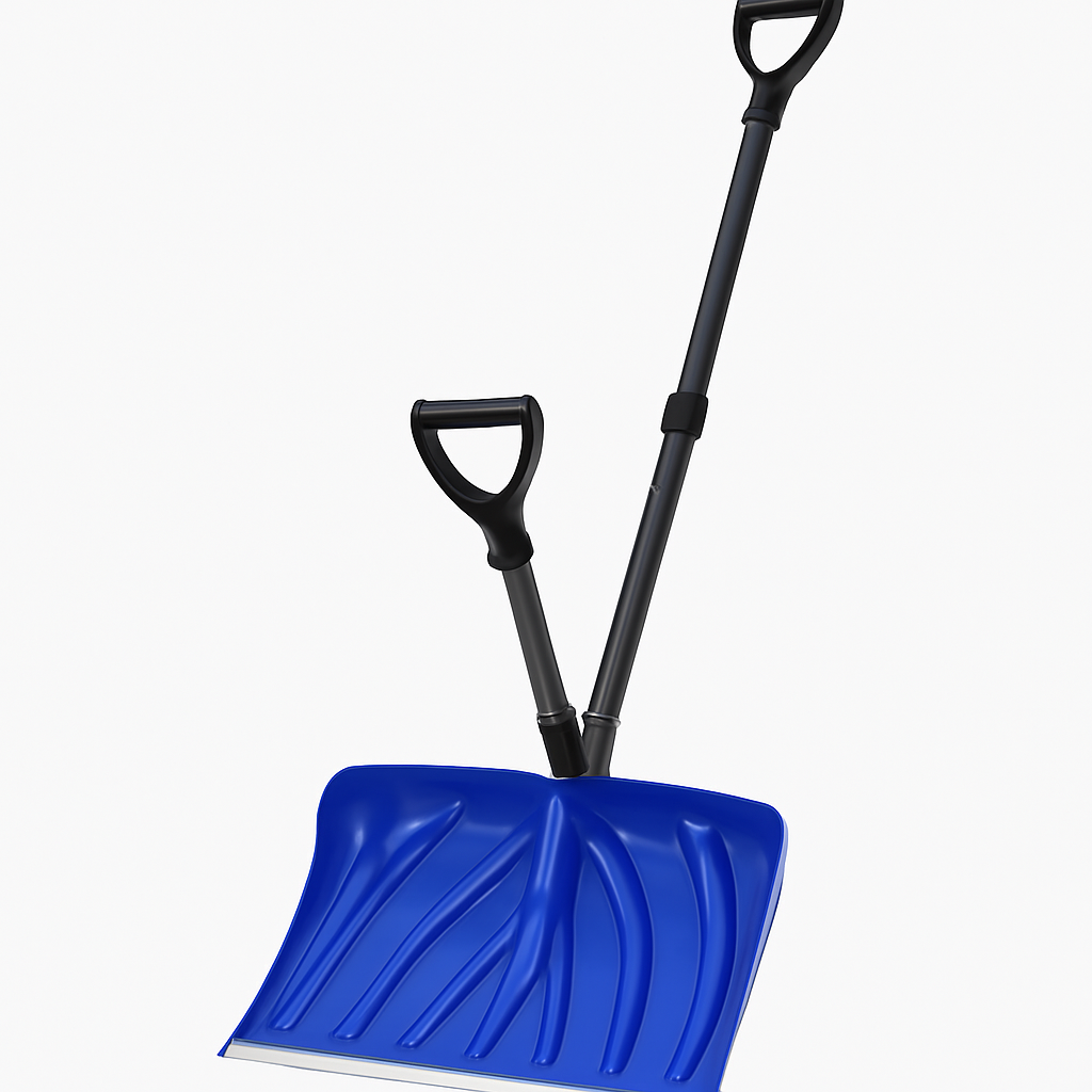 Garvee Snow Shovel with Assisted D-Ring Handle, Ergonomic Snow Pusher Shovel with 18 in Wide Blade, Lightweight & Durable Winter Tool for Driveway Walkway Garden Patio Yard