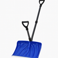 Garvee Snow Shovel with Assisted D-Ring Handle, Ergonomic Snow Pusher Shovel with 18 in Wide Blade, Lightweight & Durable Winter Tool for Driveway Walkway Garden Patio Yard