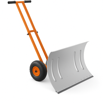 Garvee 29"W X 19.68"H Snow Pusher Shovel with Wheels,Heavy Duty Steel Snow Shovel with Wheels,Angled Blade Efficient Snow Removal With5-Position Angled Blade & Adjustable Handle for Doorway, Sidewalk,Sliver