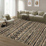 Garvee Area Rugs 5x7 Farmhouse Accent Carpet with Non-Slip Backing, Machine Washable Non-Shedding Soft Low Pile Indoor Carpet, Distressed Throw Rugs for Bedroom, Office - Dark Linen