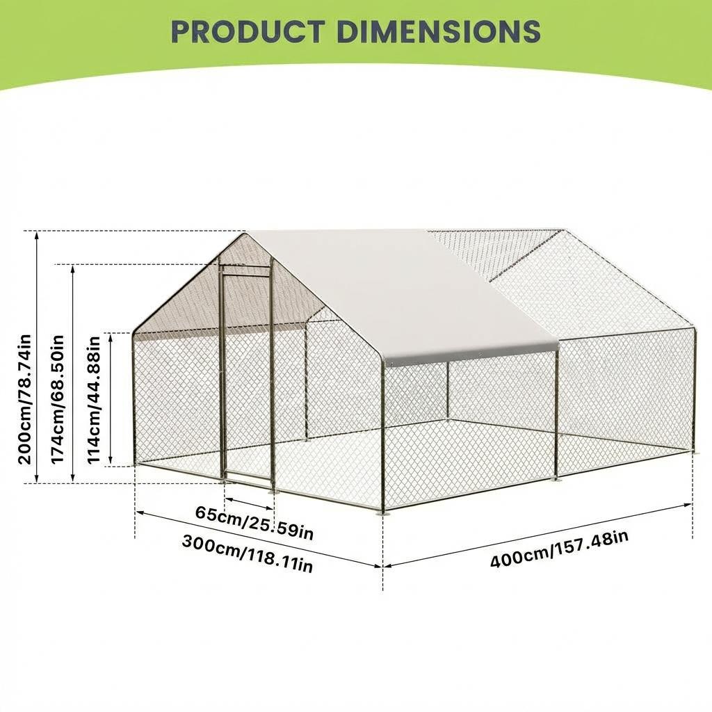 Garvee Professional Farm Chicken Coop System: Extra-Large Walk-In Poultry Run, Roll-Away Nesting Box, Climbing Gym, Cleaning spatula & High-Capacity Feeder - Comfort for 9+ Hens