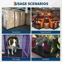 Garvee Heavy Duty Plastic Pallets - 23.6"x11.8"x1.18" - Stackable, Non-Slip, Waterproof, Dampness-Proof, Ventilated Grid Floor Pallets - Perfect for Basement, Garage, Kitchen, Outdoor Storage - Set of 12, Black