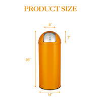 Garvee 17 Gal Push Lid Trash Can Heavy Duty Stainless Steel Odorless Anti-slip Base for Kitchen, Office, Restaurant