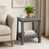 Garvee Adirondack Side Table, HDPE 2-Tier Patio Side Tables for Outside, 18 x 15 inch All-Weather End Table for Patio, Pool Deck, Indoor, Backyard, Gray