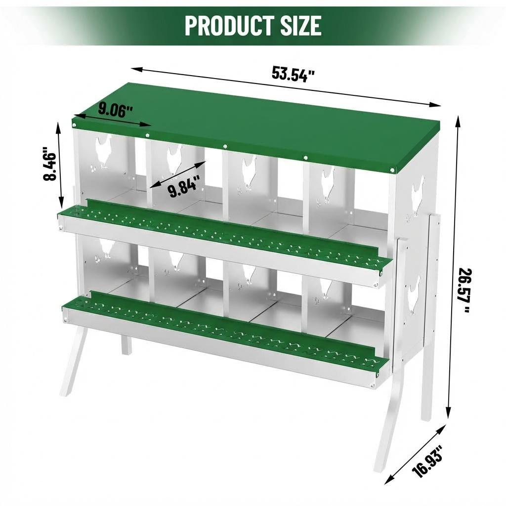 Garvee Professional Farm Chicken Coop System: Extra-Large Walk-In Poultry Run, Roll-Away Nesting Box, Climbing Gym, Cleaning spatula & High-Capacity Feeder - Comfort for 9+ Hens