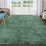 Garvee Fluffy & Sheepskin Green 8x10 Area Rugs for Living Room Foldable Non Slip Thickened Fluffy Shag Untra Soft Indoor Carpet High Pile Abstract Tie Dye Floor Cover for Kids Room Nursery - Green