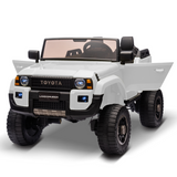 Garvee Ride P Series  24V Kids Electric Ride-On Car w/Parent Remote Control, 4WD/2WD Switch, Bluetooth Music, LED Lights & Shovel – 2-Seater Off-Road Toy for Over 3 Years, ASTM/CPSIA Certified - White