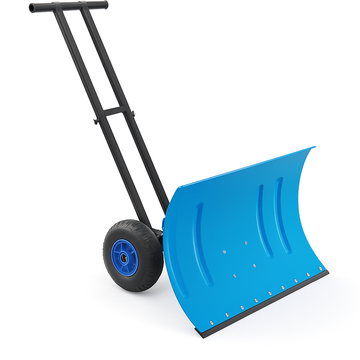 Garvee 29"W X 20"H Snow Pusher Shovel with Wheels,Heavy Duty Steel Snow Shovel with Wheels,Angled Blade Efficient Snow Removal With5-Position Angled Blade & Adjustable Handle for Doorway, Sidewalk