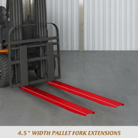 Garvee 72" Heavy Duty Steel Forklift Extensions for 4.5" Wide Forks, Warehouse, Farm, Construction, Heavy Duty Alloy Steel, Rust Resistant, Powder Coated