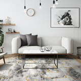 Garvee Machine Washable Area Rug 6x9 Low Pile Living Room Rug, Modern Ink Splatter Print Floor Carpet, Non-Slip Indoor Faux Wool Soft Rug for Bedroom, Dining Room - Gray