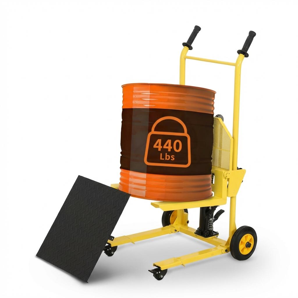 Garvee Hydraulic Material Lift, 440Lbs 36" Max Lift, Pallet Stacker Winch Stacker, Forklift, Truck Dolly, Pallet Jack, with Steel Platform, Yellow