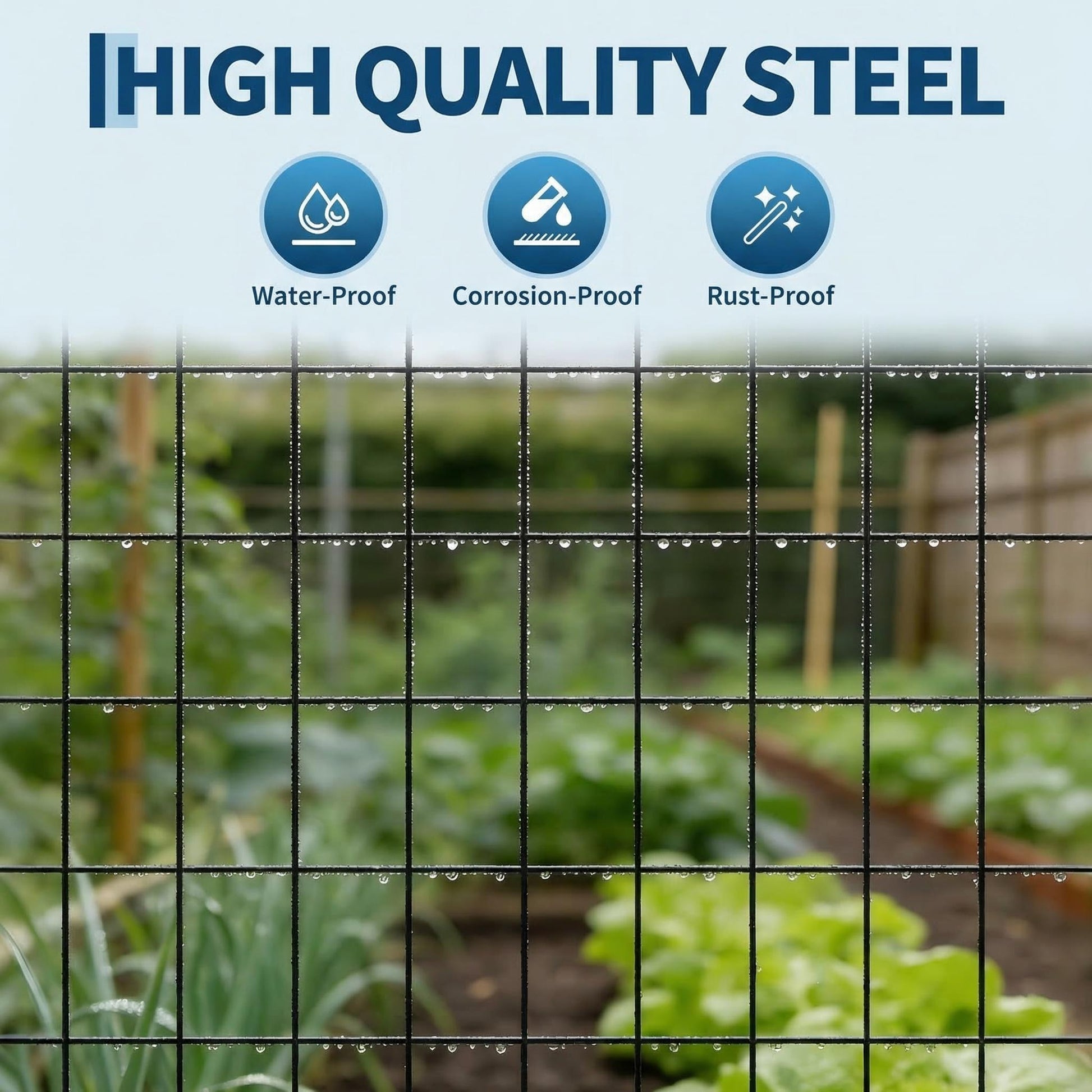 Garvee Black PVC Coated Welded Wire Fence 16GA 2"x3" Anti-Rust Durable Vinyl Coating 24"x60' Roll for Yard Garden Poultry Protection