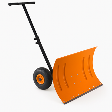 Garvee Snow Shovel with Wheels for Driveway, 20" Wide Adjustable Snow Pusher with 5-Position Angle & Height Handle, Ergonomic Back-Saving Snow Removal Tool for Sidewalks, Yards & Patios - Orange