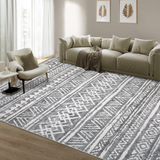 Garvee Washable Area Rugs 10x13 Large Farmhouse Indoor Carpet, Distressed Accent Carpet with Non-Slip Backing, Non-Shedding Soft Low Pile Living Room Rugs for Bedroom, Office, Gray - Gray