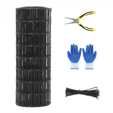 Garvee Black PVC Coated Welded Wire Fence 16GA 2"x3" Anti-Rust Durable Vinyl Coating 24"x60' Roll for Yard Garden Poultry Protection