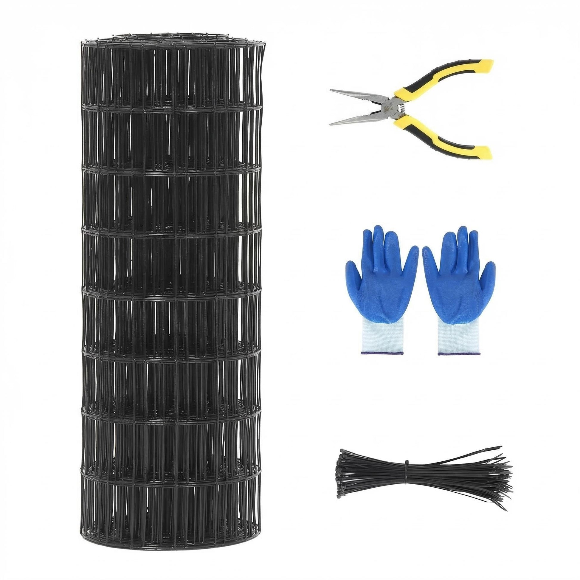 Garvee Black PVC Coated Welded Wire Fence 16GA 2"x3" Anti-Rust Durable Vinyl Coating 24"x60' Roll for Yard Garden Poultry Protection