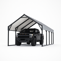 Garvee 12x25 FT Metal Carport Oversized Reinforced Frame Steel Roof Rust-Resistant Triple Coated All-Weather Shelter for Trucks Boats Tractors