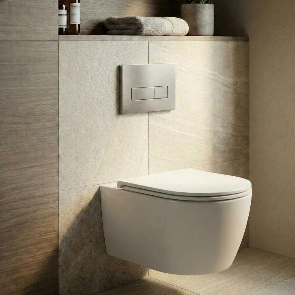 Garvee Modern Slim Wall-Mounted Toilet, Ultra Thin Cover Easy Clean Ceramic , Durable and Space Saving Design, White
