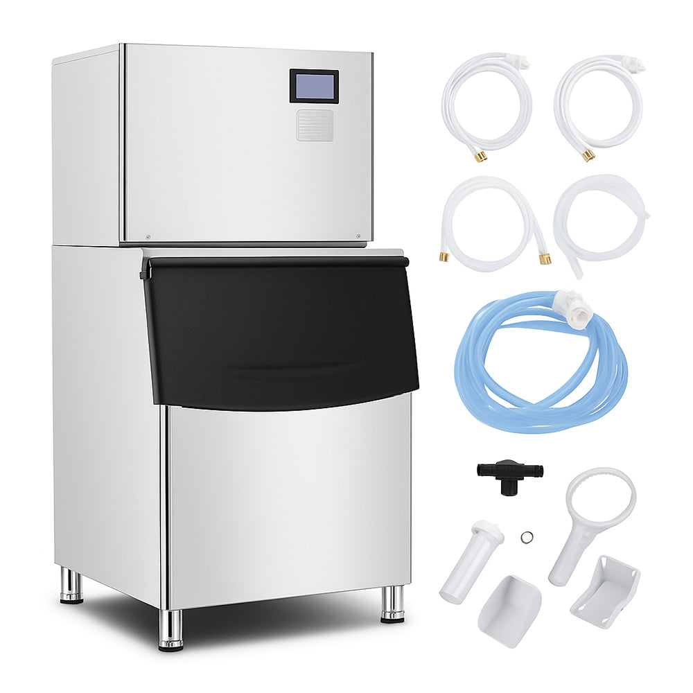 Garvee 550lbs/24H Commercial Ice Maker Machine with 300LBS Storage Bin
