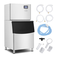 Garvee 550lbs/24H Commercial Ice Maker Machine with 300LBS Storage Bin Self-Cleaning Ideal for Restaurants Bars Coffee Shops