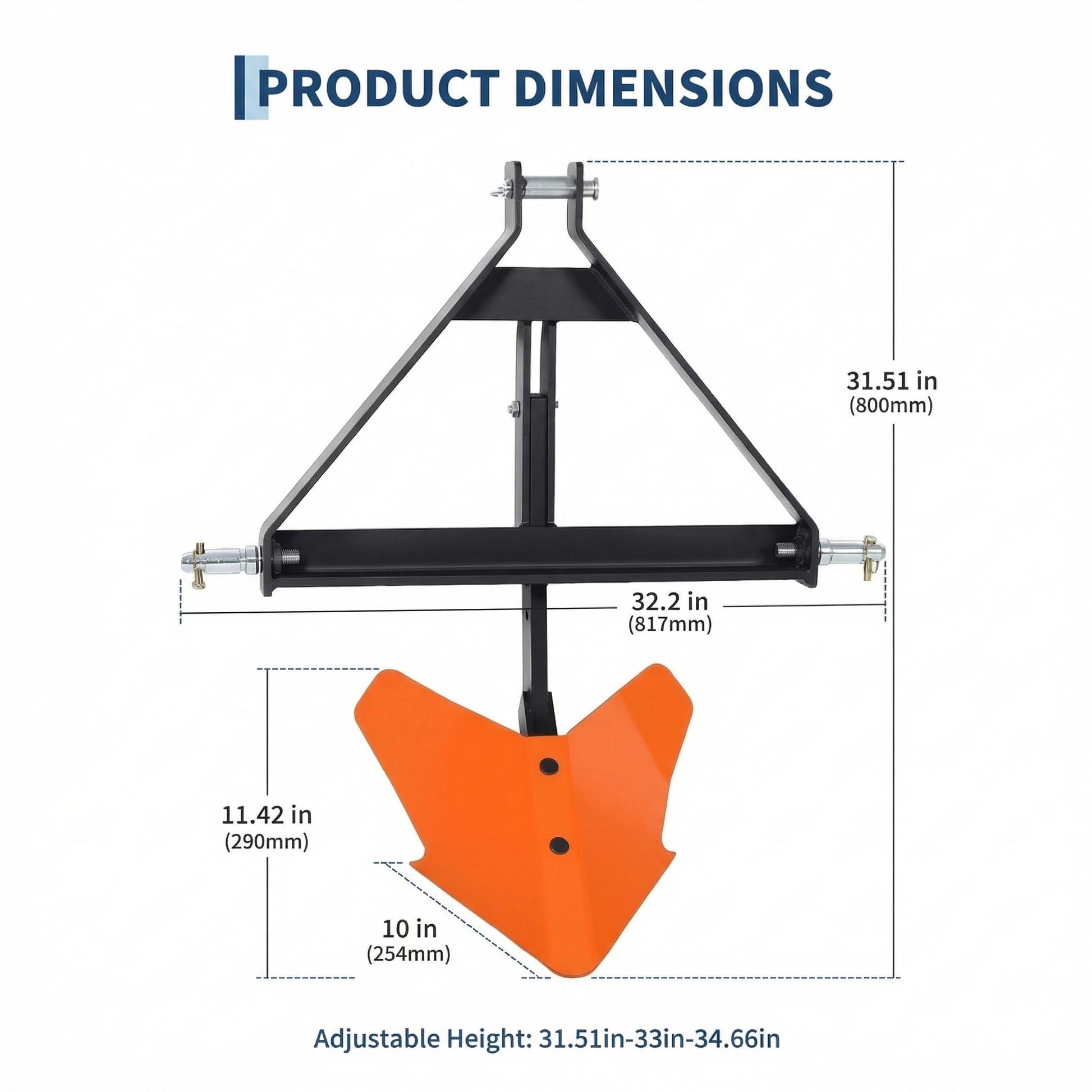 Garvee Durable Farm Equipment Attachment – Agricultural Machinery Accessory – Heavy-Duty Construction – Powder-Coated for Longevity – Orange Color