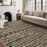 Garvee Machine Washable Area Rugs 8x10 Farmhouse Living Room Rugs, Non-Slip Distressed Indoor Floor Carpet, Non-Shedding Soft Low Pile Accent Rugs for Office, Bedroom - Dark Linen