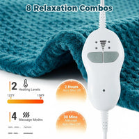 Garvee Massaging Heating Pad for Neck, Shoulders and Back, 24" x 35" Large Electric Heating Pad for Back Pain Relief with 8 Massage Combos, 2 Heat Levels, 4 Massage Motors, 2H Auto Shut-Off