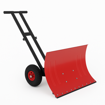 Garvee 29"W X 19.8"H Snow Shovel with 7-Position Angled Blade & Adjustable Handle, Heavy Duty Metal Snow Pusher Shovel with Wheels for Driveway, Doorway, Sidewalk, Pavement