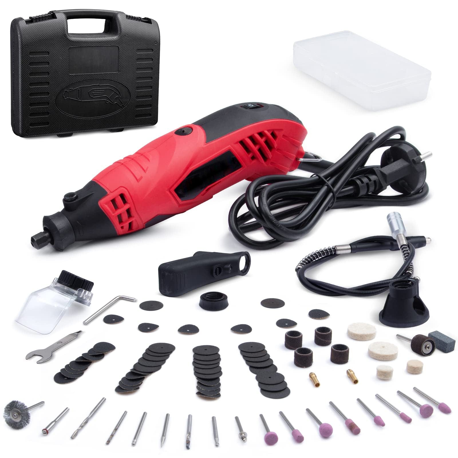GARVEE 88pcs Rotary Tool Kit 1.5Amp Variable Speed with Flex Shaft DIY Projects