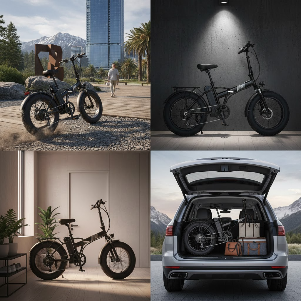 Garvee Folding Electric Bike for Adults with 20" x 4.0 Fat Tire, 48V Removable Lithium Battery, Peak 750W Folding Ebike for Commuting and Riding, 6 Levels of Pedal Assist, Large LCD Display