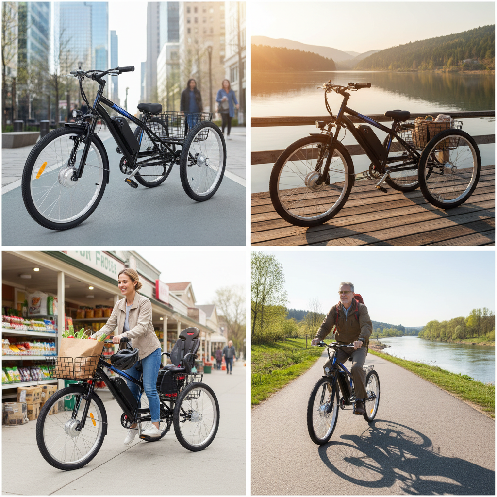 Garvee 3 Wheel Electric Bicycle for Men Women, 350W Motor Electric Tricycle for Adults, 26" Fat Tire Motorized Bicycle w/ 36V 10Ah Removable Battery, 7 Speed Electric Trike up to 50+ Miles, 3 Modes