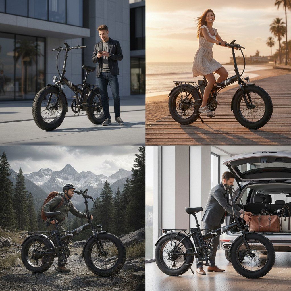 Garvee Folding Electric Bike for Adults with 20" x 4.0 Fat Tire, 48V Removable Lithium Battery, Peak 750W Folding Ebike for Commuting and Riding, 6 Levels of Pedal Assist, Large LCD Display