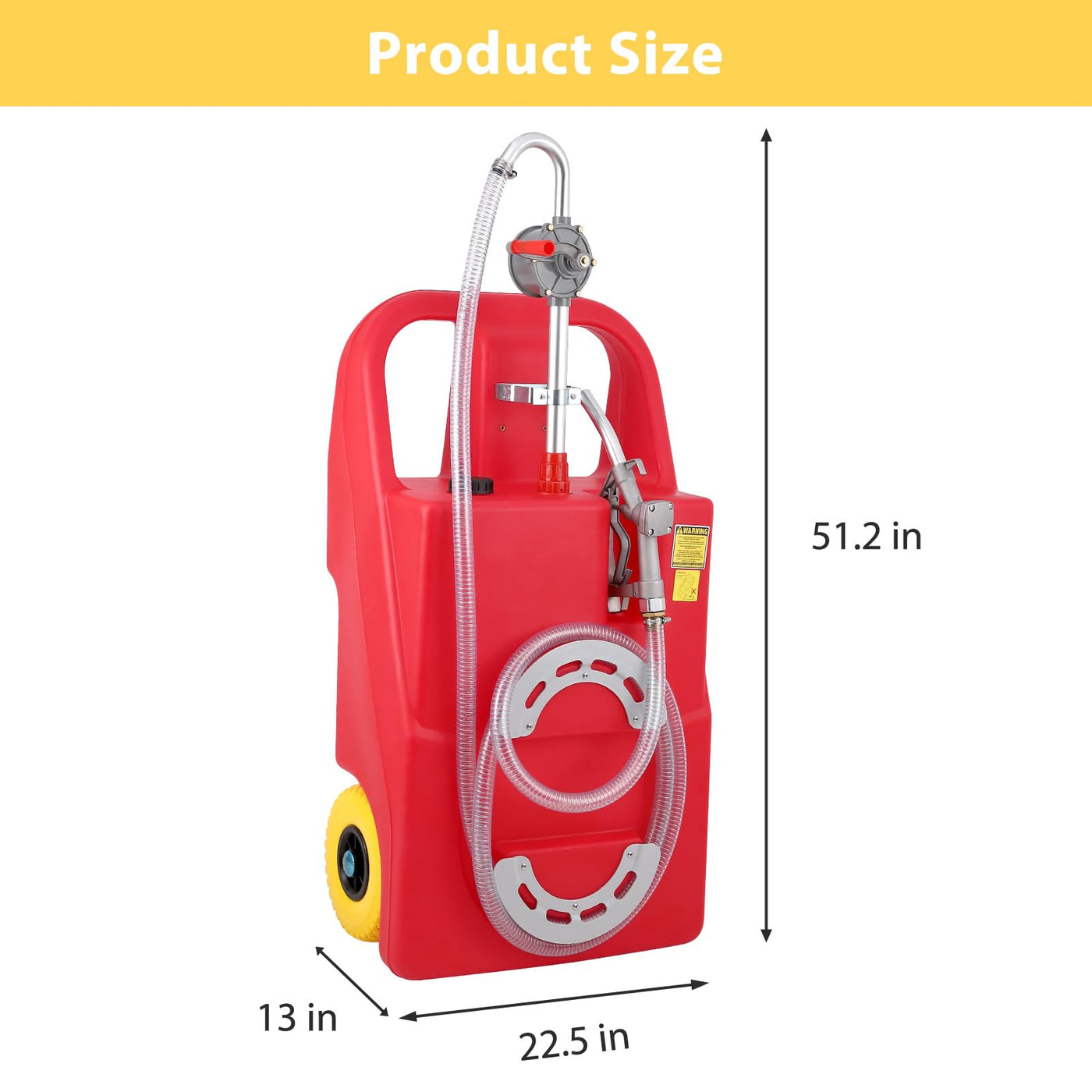 GARVEE Fuel Caddy 32 Gallon Portable Fuel Tank On Wheels With Manual Fueling Nozzle 360° Swivel Connector