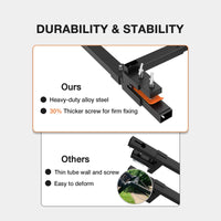 Garvee 60" 4000Lbs Clamp on Pallet Forks, Heavy Duty Bucket Forks with Adjustable Stabilizer Bar (17.7"-34.6") for Tractor Bucket, Skid Steer, Black -with Stabilizer Bar