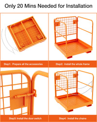 36x36 Inch Forklift Safety Cage, 1200LBS Load, 1-3 People