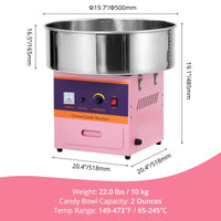 1000W Commercial Cotton Candy Machine for Festivals, Pink