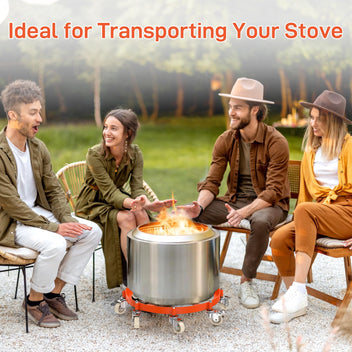 Garvee 55 Gallon Drum Dolly, 2000 LBS Capacity Heavy Duty Drum Dolly with 8 Caster Wheels, Trash Can Dolly Non-Tipping Hand, Orange Steel Frame Barrel Dolly