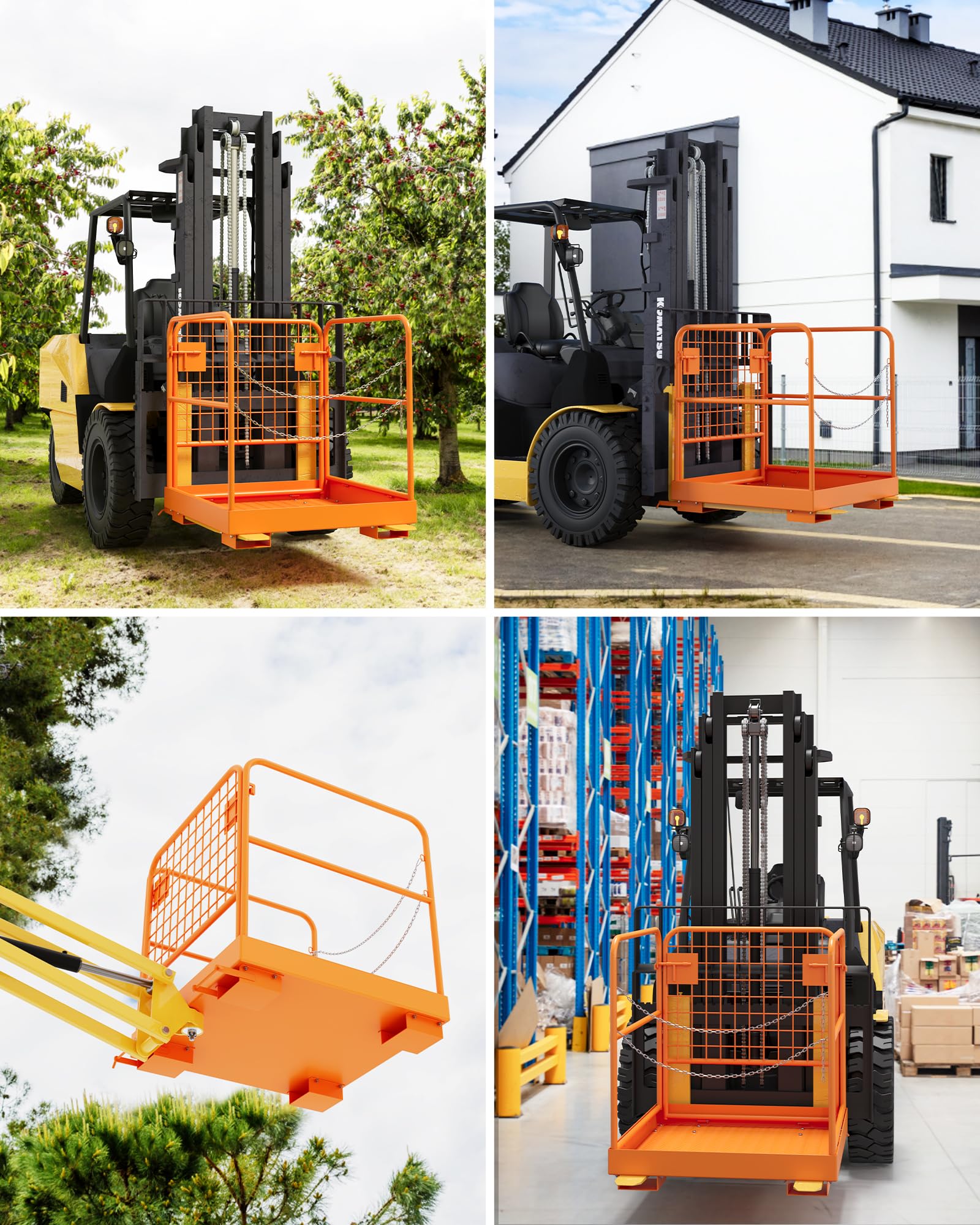 36x36 Inch Forklift Safety Cage, 1200LBS Load, 1-3 People